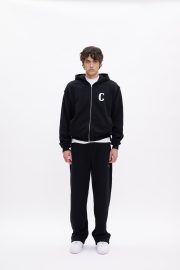 Monogram ZIP Hoodie Black - Image 3