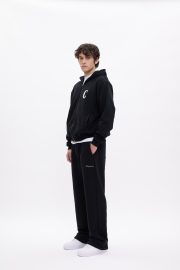 Monogram ZIP Hoodie Black - Image 4