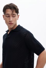 Riviera Knit Polo Black - Image 4