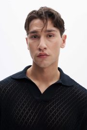Riviera Knit Polo Black - Image 5