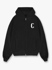 Monogram ZIP Hoodie Black