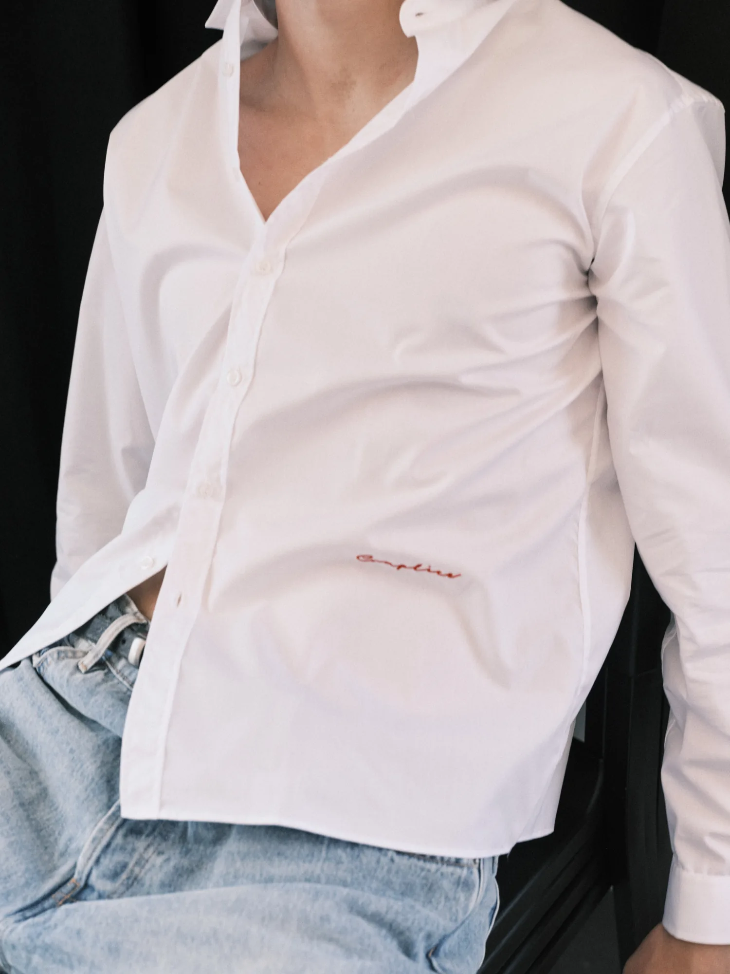 Complice shirt embroidery and fabric detail